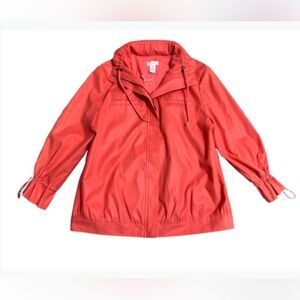 Chicos Chic Vibrant Orange Trendy Jacket Textured Jacket